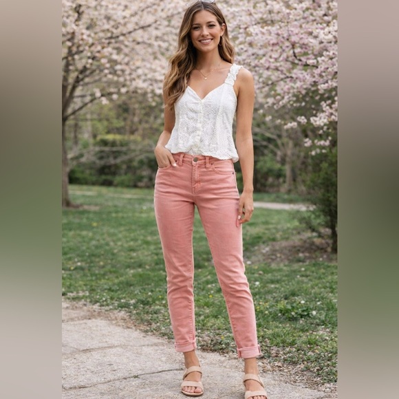 Free People Denim - Free People Coral Skinny Jeans | Spring Boho Denim | Cuffed Hem. Tall